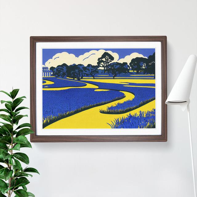 Pop Bluebell Field - Single Picture Frame Painting ClassicLiving Size: 46cm H x 64cm W x 2cm D, Format: Brown on Productcaster.