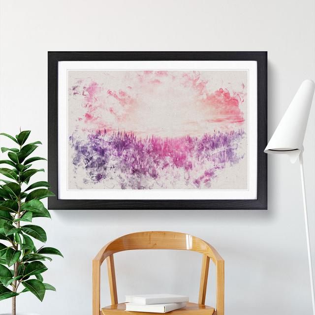 Purple Meadow - Single Picture Frame Print on Wood East Urban Home Frame Option: Black Framed, Size: 36cm H x 48cm W x 2cm D on Productcaster.