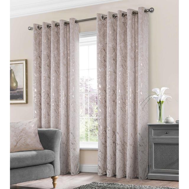 Foland Velour Room Darkening Grommet / Eyelet Curtain Pair (Set of 2) Ophelia & Co. Curtain Colour: Cream, Panel Size: 165cm Width x 183cm Drop on Productcaster.