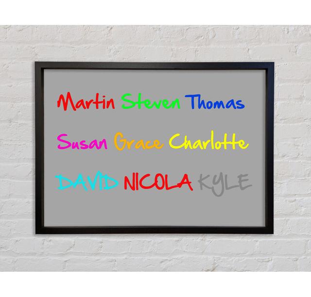 Your Name In A Choice Of Colours Framed Print Bright Star Size: 84.1cm H x 118.9cm W x 3.3cm D, Colour: Grey/White on Productcaster.