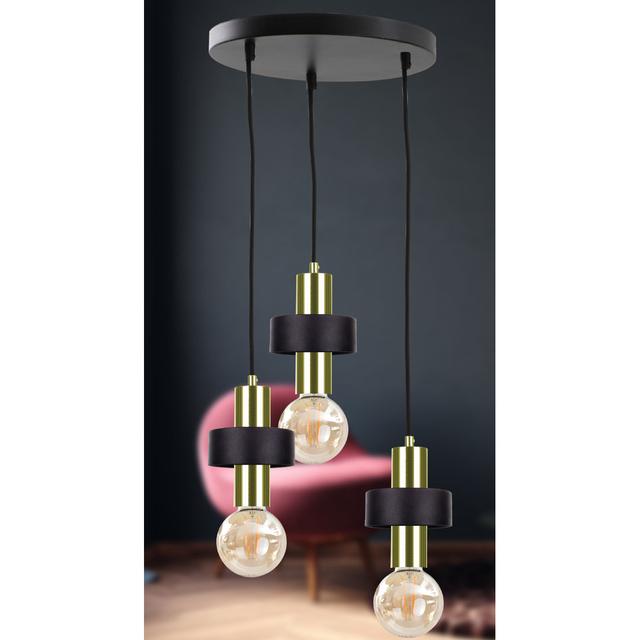 Bernda 3 - Light Cluster Bulb Pendant 17 Stories Finish: Black/Gold on Productcaster.