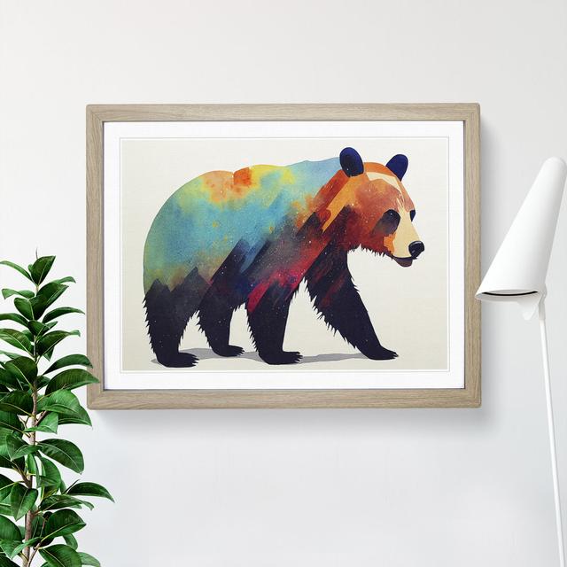 Watercolour Bear Vol.2 Abstract - Single Picture Frame Print Alpen Home Frame Colour: Oak Framed, Size: 34cm H x 46cm W x 2cm D on Productcaster.