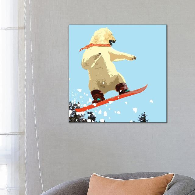 Polar Bear Jump by Noah Bay - Wrapped Canvas Graphic Art Maturi Size: 66.04cm H x 66.04cm W x 1.905cm D on Productcaster.