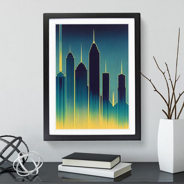 A Sublime City Skyline - Picture Frame Painting Latitude Run Size: 64cm H x 46cm W x 2cm D, Frame Colour: Black on Productcaster.