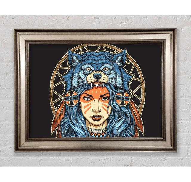 Wolf Head Woman - Single Picture Frame Art Prints Bright Star Size: 29.7cm H x 42cm W x 8 cm D on Productcaster.