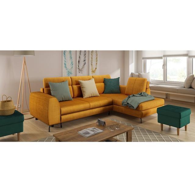 Dylon 2 - Piece Corner Sectional George Oliver Orientation: Right Hand Facing, Upholstery Colour: Orange on Productcaster.