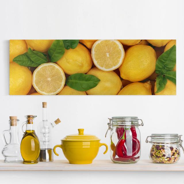 Juicy Lemons - Wrapped Canvas Graphic Art Ebern Designs Format: 260g/m² canvas, Size: 30cm H x 90cm W on Productcaster.