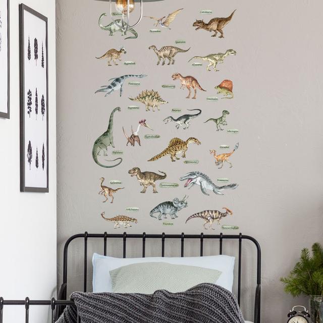 Named Dinosaurs Wall Sticker Stickerscape Size: 130cm H x 30cm W on Productcaster.