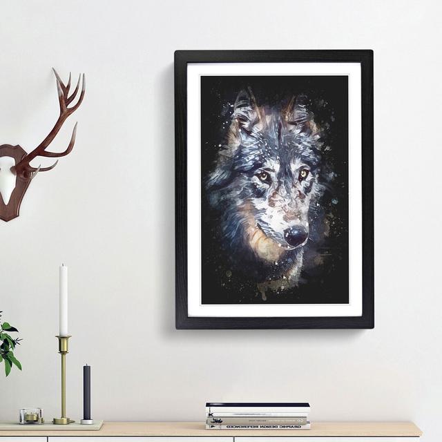 The Eyes of a Wolf - Picture Frame Painting Print on MDF East Urban Home Frame Option: Black Framed, Size: 45cm H x 33cm W x 2cm D on Productcaster.