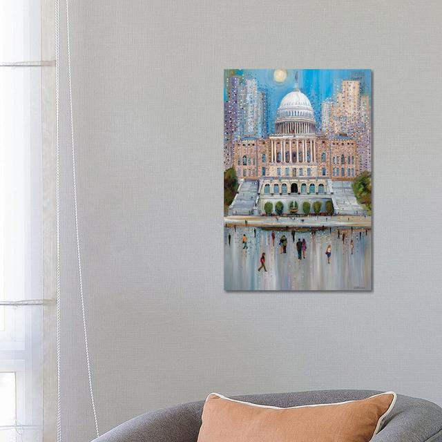 Washington DC Capitol by Ekaterina Ermilkina - Painting on Canvas Ebern Designs Format: Wrapped Canvas, Size: 66.04cm H x 45.72cm W x 1.91cm D on Productcaster.