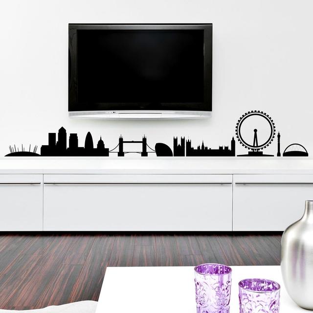 London Skyline Wall Sticker Ebern Designs Colour: Lime Green, Size: Large on Productcaster.