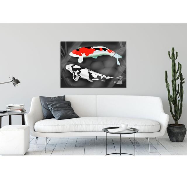 Sketched Koi Carp - Unframed Photograph on Glass 17 Stories Size: 60cm H x 80cm W x 0.4cm D on Productcaster.