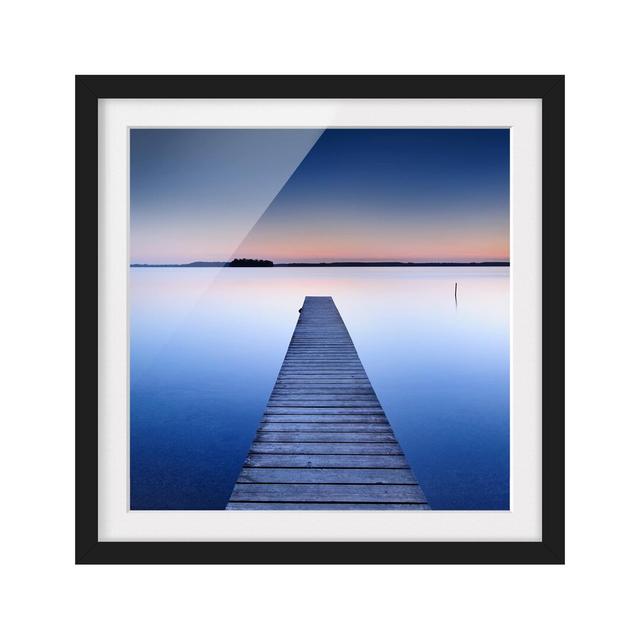 Jetty at Sunset - Picture Frame Graphic Art Print on Paper East Urban Home Frame Options: Matt black, Size: 70cm H x 70cm W on Productcaster.