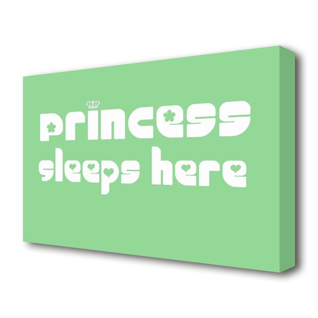 'Princess sleeps 2' Textual Art on Wrapped Canvas in Green East Urban Home Size: 101.6 cm H x 142.2 cm W on Productcaster.