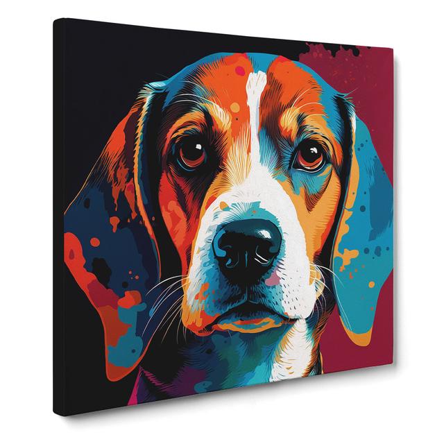 Beagle Pop Art - Print Marlow Home Co. Size: 50cm H x 50cm W x 3cm D on Productcaster.