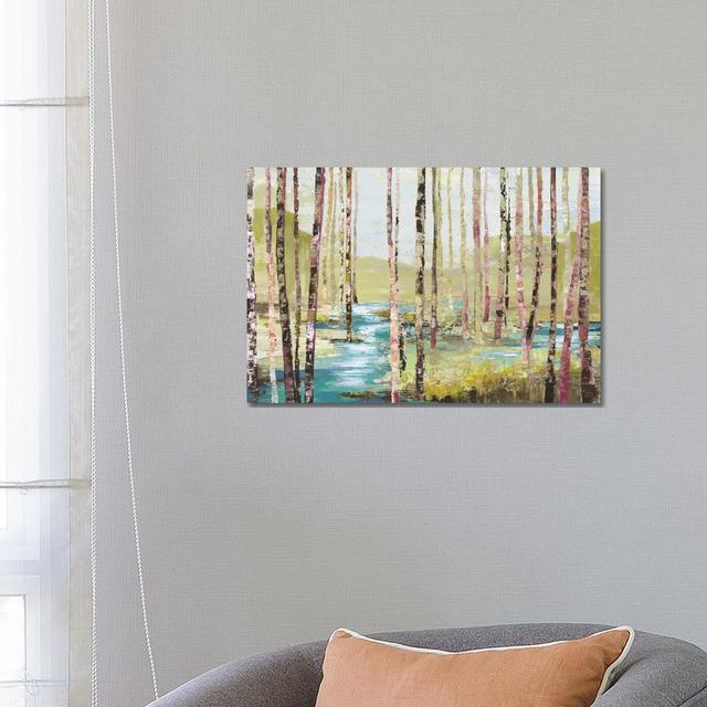 Group of Birch by Allison Pearce - Painting Print on Canvas Alpen Home Format: Wrapped Canvas, Size: 45.72cm H x 66.04cm W x 3.81cm D on Productcaster.