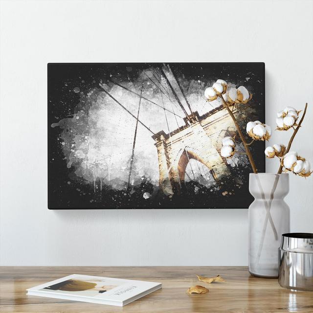 The Brooklyn Bridge In New York City - Wrapped Canvas Print East Urban Home Size: 40cm H x 60cm W x 3cm D on Productcaster.