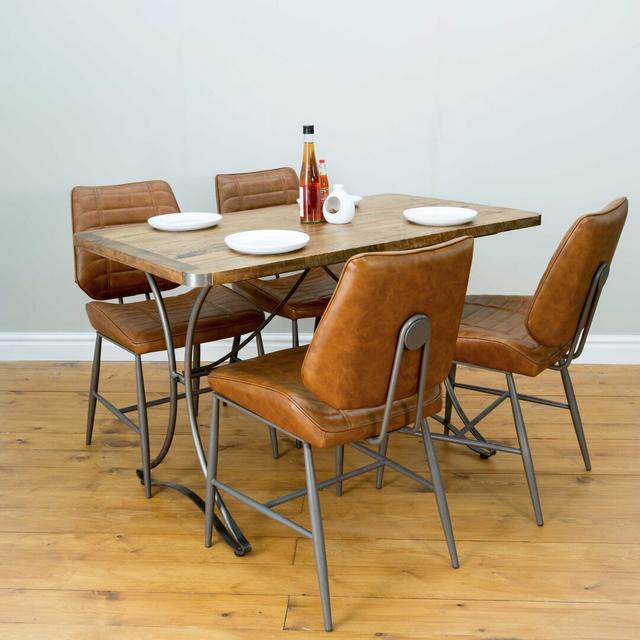 Aldea Solid Wood Pedestal Dining Table Borough Wharf Size: L120 x W70cm on Productcaster.