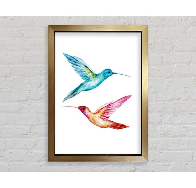 Aleta Hummingbird Duo Gerahmter Druck Wandkunst ClassicLiving Größe: 118,9 cm H x 84,1 cm B x 3,4 cm T, Format: Poster mit goldenem Rahmen on Productcaster.