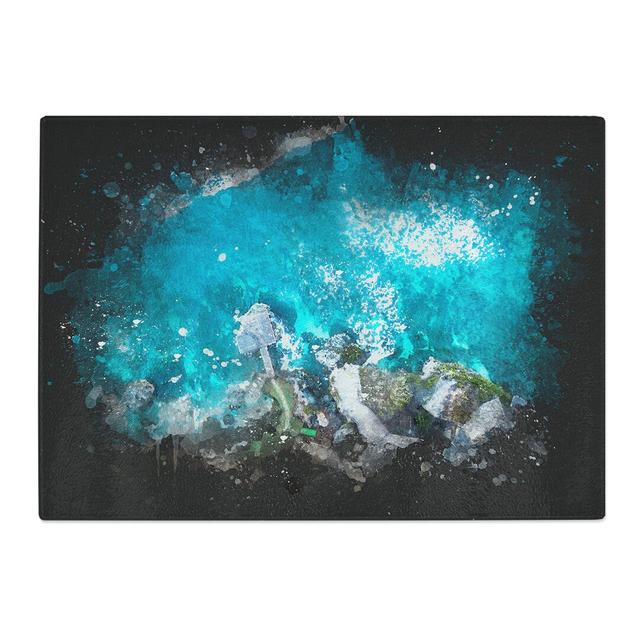 Padang Padang Island in Bali Paint Splash Chopping Board East Urban Home Size: 0.4cm H x 28.5cm W x 39cm L on Productcaster.