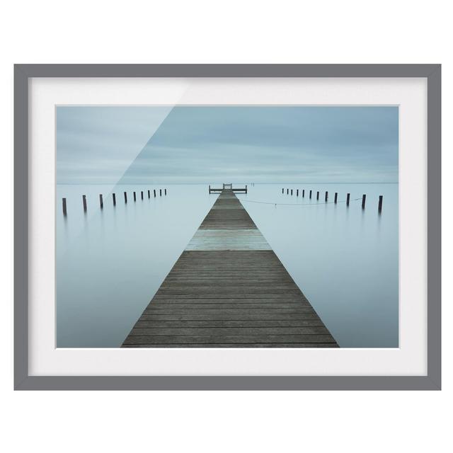 Picture With Frame - Pier In Sweden - Landscape 3:4 Highland Dunes Framed Option: Grey Framed, Size: 30cm H x 40cm W x 2cm D on Productcaster.