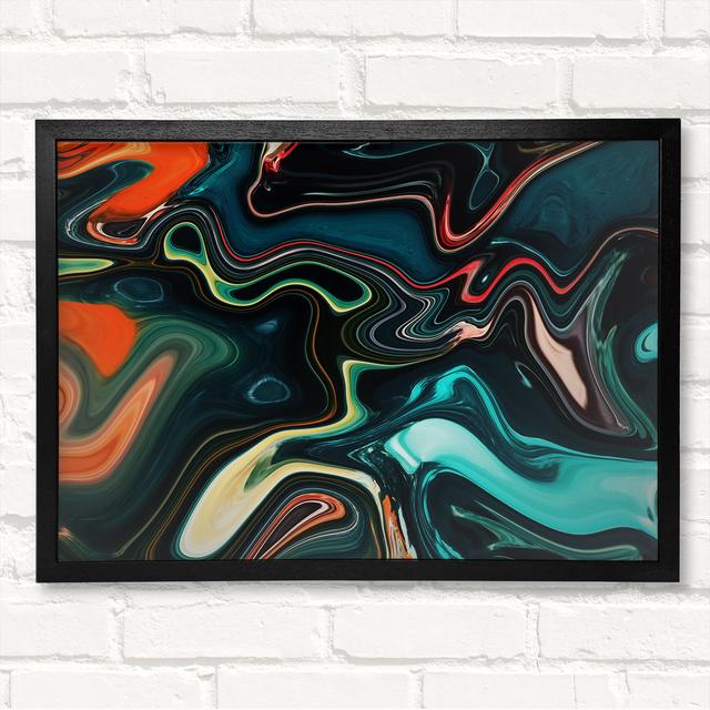 Liquid Metal Vivid Melt - Closed Corner Frame Art Prints on Wood Metro Lane Size: 59.7cm H x 84.1cm W on Productcaster.