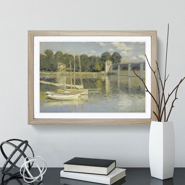 The Argenteuil Bridge by Claude Monet - Picture Frame Painting East Urban Home Size: 48cm H x 65cm W x 2cm D, Frame Option: Oak on Productcaster.