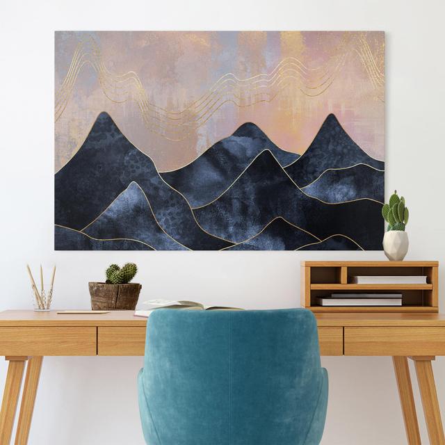 Leinwandbild Golden Twilight Over the Mountains Union Rustic Größe: 60 cm H x 90 cm B, Format: 330g/qm Recycled Canvas on Productcaster.