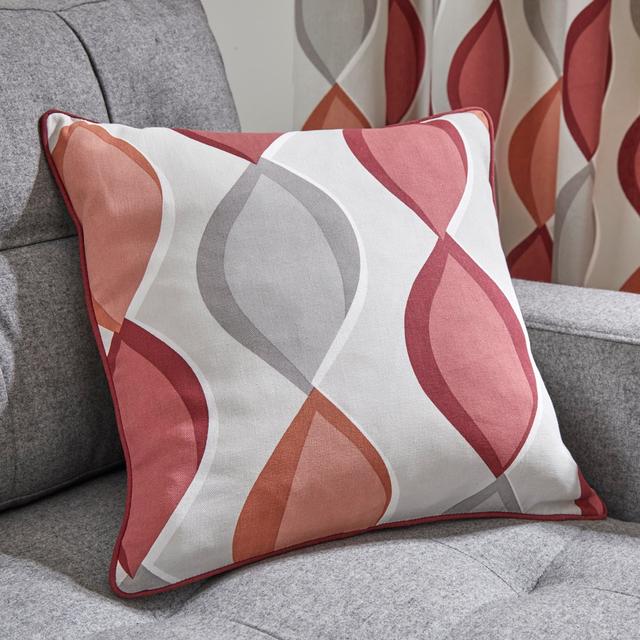 Geometric Square Throw Fusion Colour: Grey/Red, Fill Material: Polyester/Polyfill on Productcaster.