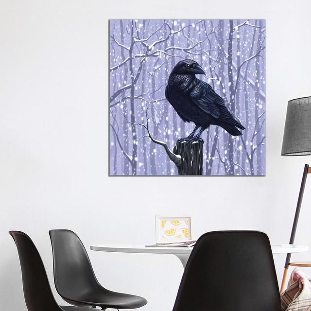 Winter Raven by Vasilisa Romanenko - Wrapped Canvas Gallery-Wrapped Canvas Giclée ClassicLiving Size: 93.98cm H x 93.98cm W x 1.91cm D on Productcaster.