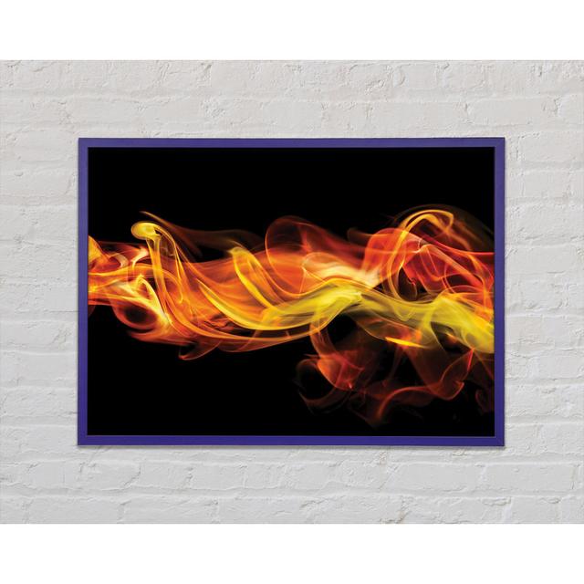 Fire Smoke Orange Framed Print Ivy Bronx Size: 42cm H x 59.7cm W x 2cm D, Format: Blue Framed Paper on Productcaster.