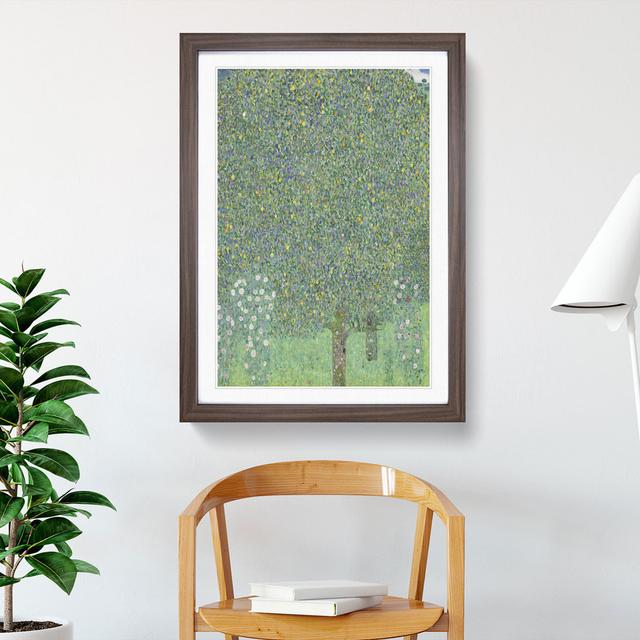 Rosebushes Under the Trees by Gustav Klimt - Picture Frame Painting East Urban Home Size: 48cm H x 36cm W x 2cm D, Frame Option: Walnut Framed on Productcaster.