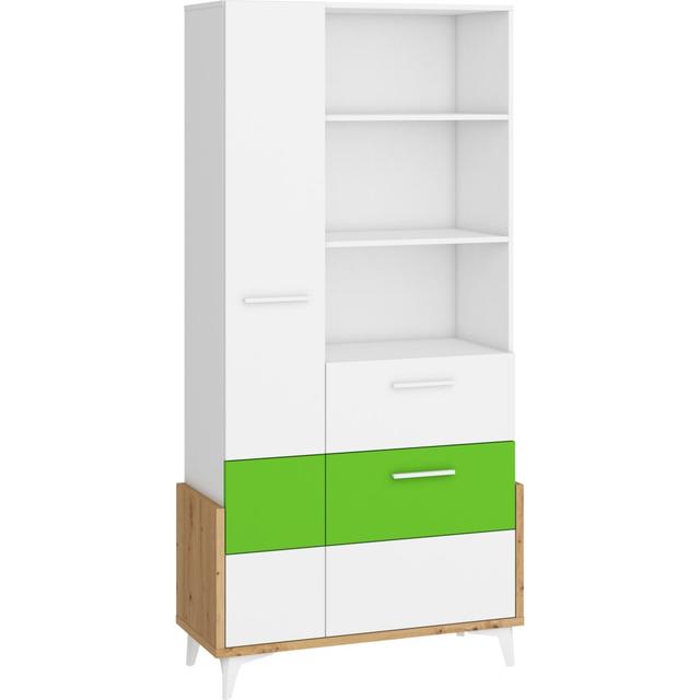 Mazzeo 195cm H x 95cm W Standard Bookcase Hashtag Home Colour: Green on Productcaster.