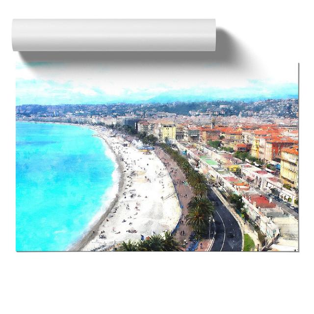 Nice Skyline in France - Unframed Graphic Art East Urban Home Size: 42cm H x 59cm W x 0.1cm D on Productcaster.