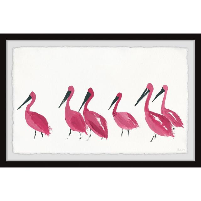 'Bright Pink Flamingos' by Parvez Taj Graphic Art East Urban Home Size: 41cm H x 61cm W on Productcaster.