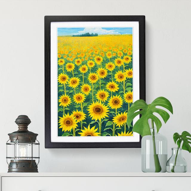 Watercolour Sunflower Field Vol.2 - Single Picture Frame Print Brambly Cottage Size: 34cm H x 25cm W x 2cm D, Frame Option: Black on Productcaster.