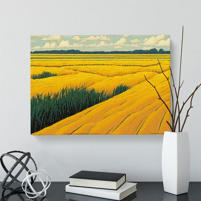 Amazing Wheat Field - Wrapped Canvas Graphic Art Marlow Home Co. Size: 50cm H x 76cm W x 3cm D on Productcaster.