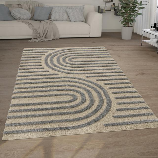 Lumadue Geometric Area Rug 17 Stories Colour: Grey/Brown/Blue, Rug Size: Rectangular 230 x 330cm on Productcaster.