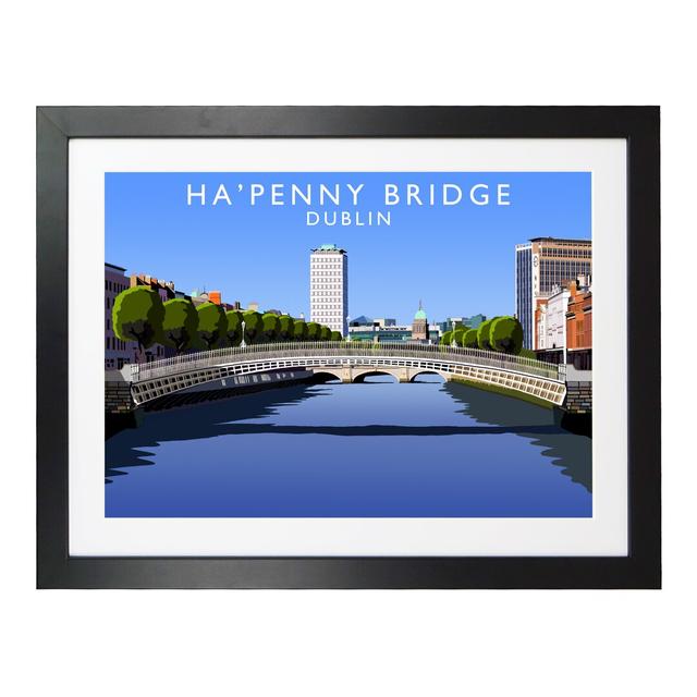 HaPenny Bridge 2 by O'Neil - Graphic Art Print on Paper East Urban Home Format: Black Wood Frame, Size: 44 cm H x 54 cm W x 2.2 cm D on Productcaster.