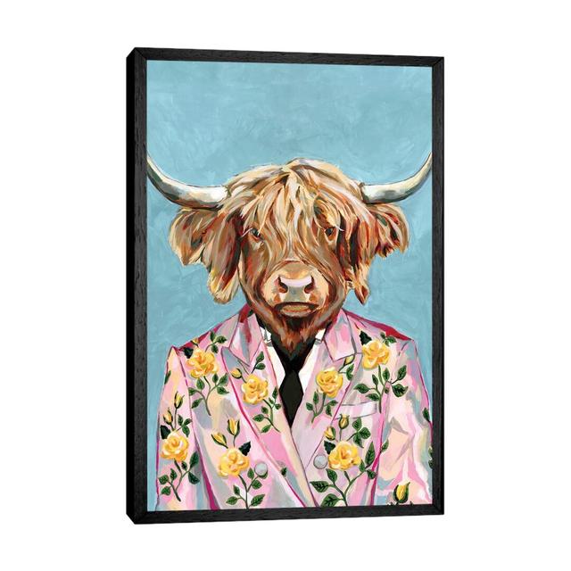 Gucci Cow by Heather Perry - Painting Print on Canvas Happy Larry Format: Black Framed Canvas, Size: 152.4cm H x 101.6cm W x 3.81cm D on Productcaster.