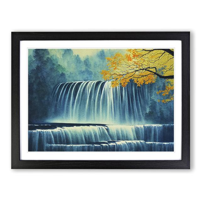 Autumn Waterfall - Picture Frame Graphic Art Alpen Home Size: 25cm H x 34cm W x 2cm D, Frame Colour: Black Framed on Productcaster.