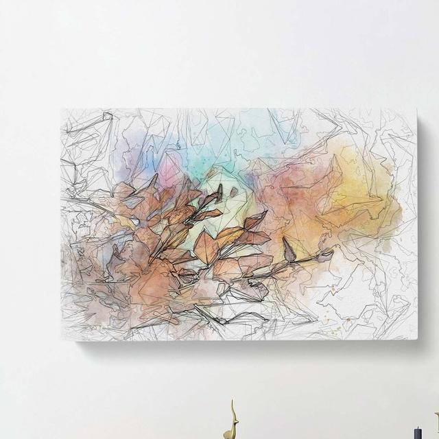 Autumn Leaves In Abstract - Wrapped Canvas Print East Urban Home Size: 60cm H x 91cm W x 3cm D on Productcaster.