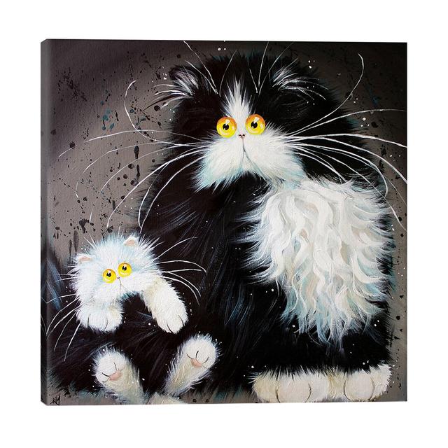 Tail Of Two Kitties - Wrapped Canvas Painting East Urban Home Size: 66.04cm H x 66.04cm W x 3.81cm D on Productcaster.