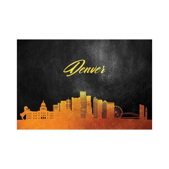 Denver Colorado Gold Skyline by Adrian Baldovino - Wrapped Canvas Graphic Art Maturi Size: 30.48cm H x 45.72cm W x 1.91cm D on Productcaster.