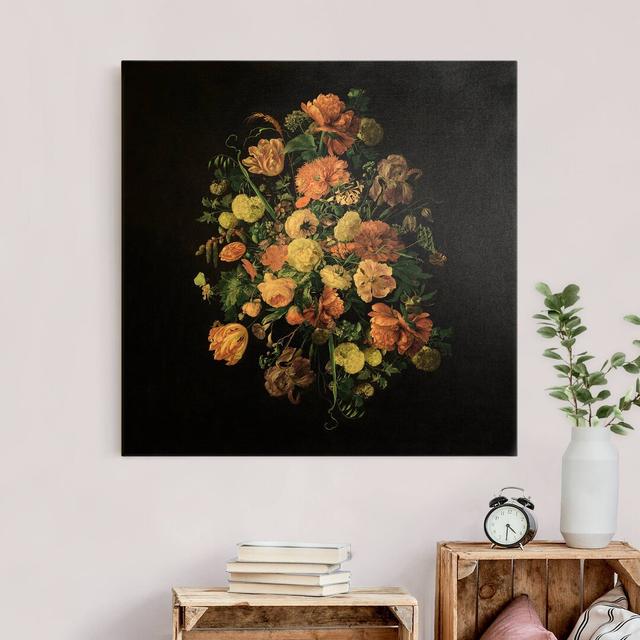 Dark Flower Bouquet by Jan Davidsz De Heem - Wrapped Canvas Painting Mercer41 on Productcaster.