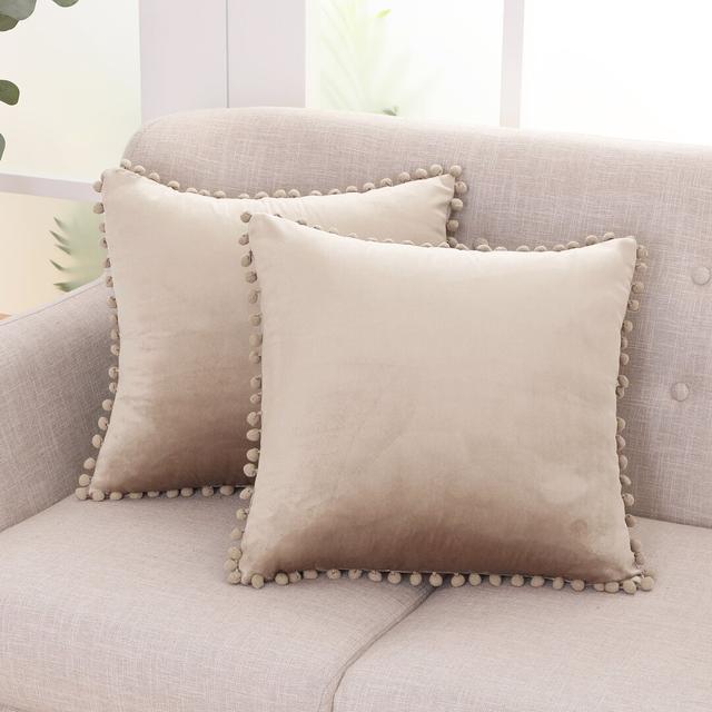 Knowles Square Throw Pillow Cover (Set of 2) Mercer41 Colour: Taupe, Size: 51cm H x 51cm W x 1cm D on Productcaster.