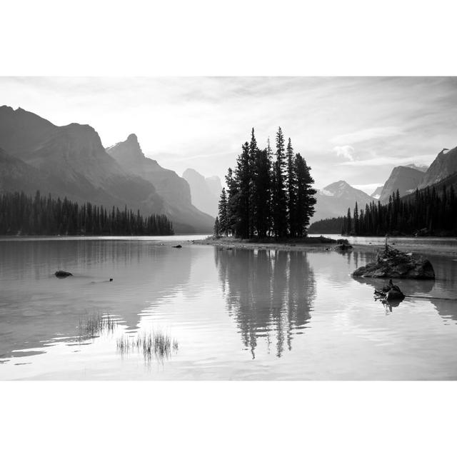 Black And White Landscape Of Spirit Island by Imaginegolf - Wrapped Canvas Print Alpen Home Size: 30cm H x 46cm W x 3.8cm D on Productcaster.