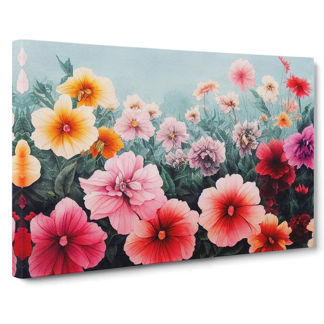 Luminous Flower Market - Wrapped Canvas Painting ClassicLiving Size: 35cm H x 50cm W x 3cm D on Productcaster.