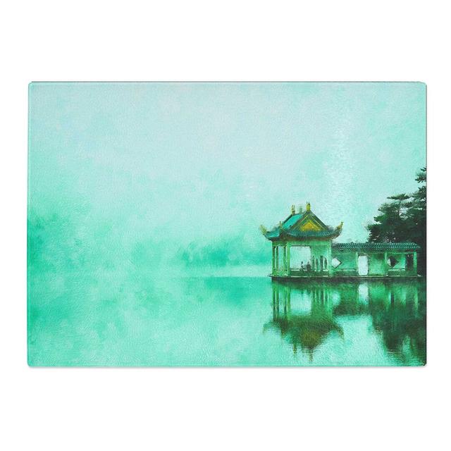 Tempered Glass Reflections of Lake Lushan in China Chopping Board East Urban Home Size: 20 cm x 28.5 cm on Productcaster.