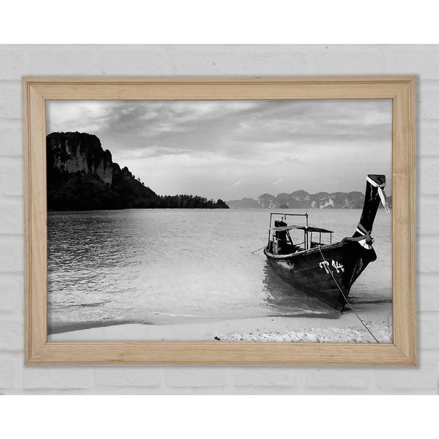 Desert Island Sailboat B N W - Print Longshore Tides Size: 29.1cm H x 42cm W x 1.5cm D on Productcaster.